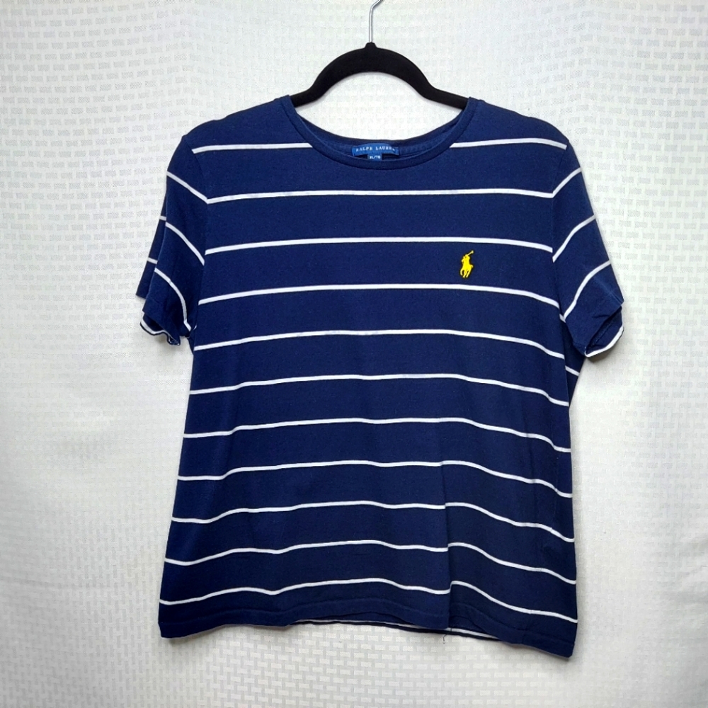 Ralph Lauren Blue White Stripe Blouse